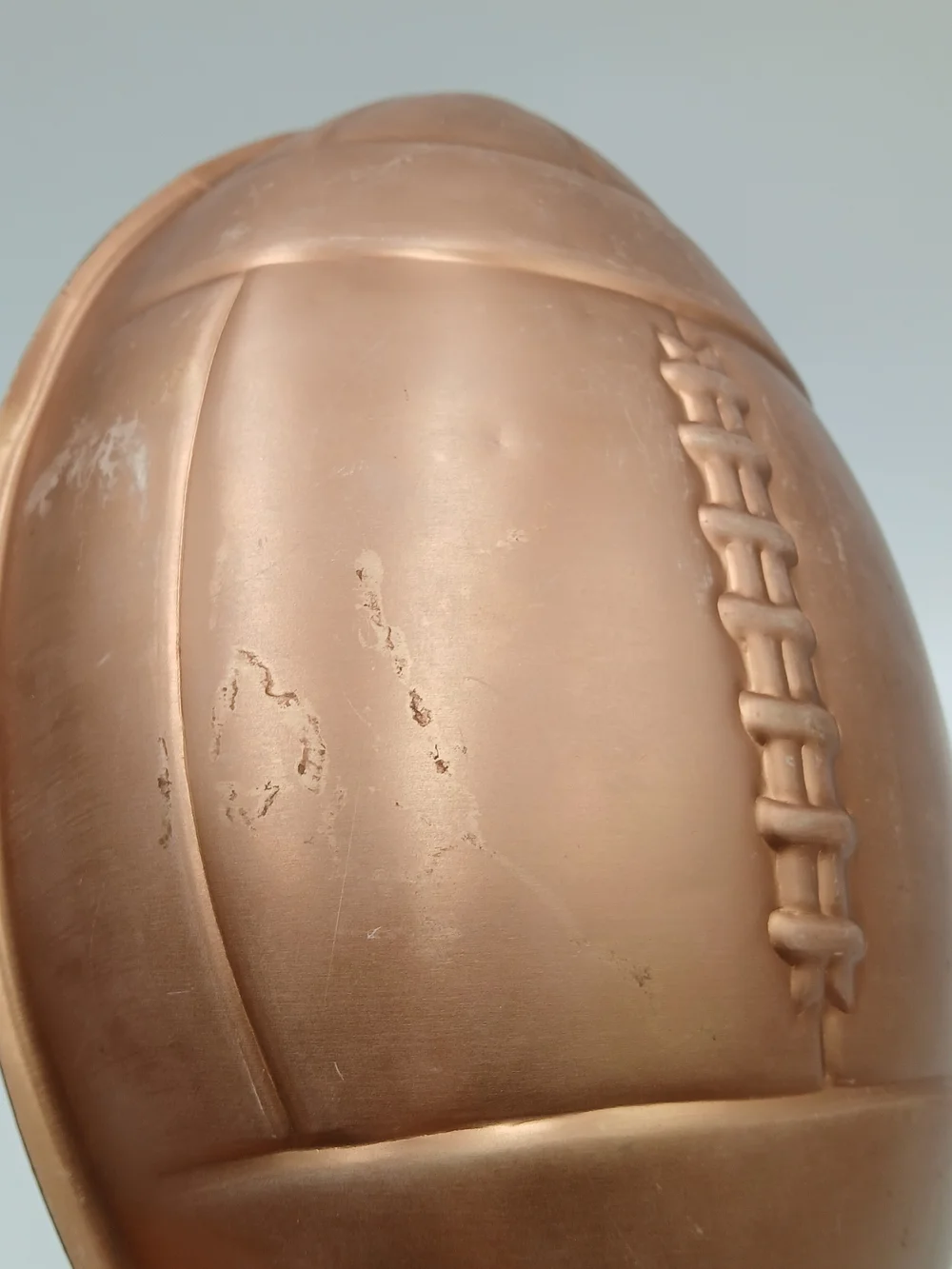 Vntg 1990 Wilton First and Ten 3D Football Cake Pan 2105-6504 Copper Color 12in